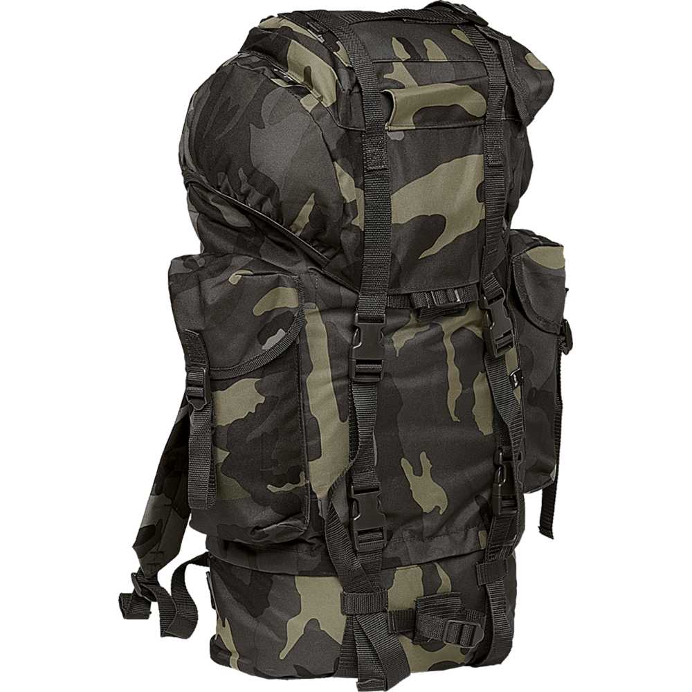 Brandit - Nylon Military Sac à dos - One size - Noir/Marron